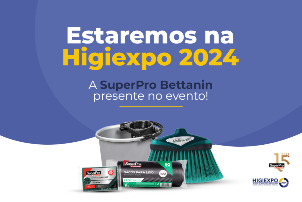 Capa com o anúncio da presença da SuperPro Bettanin no evento Higiexpo 2024